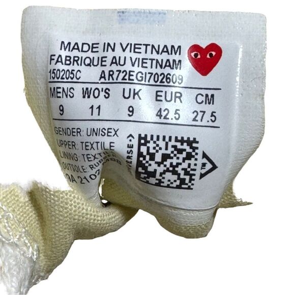 Comme des Garçons Play High-Top Sneakers size 9 Men - Picture 6 of 6